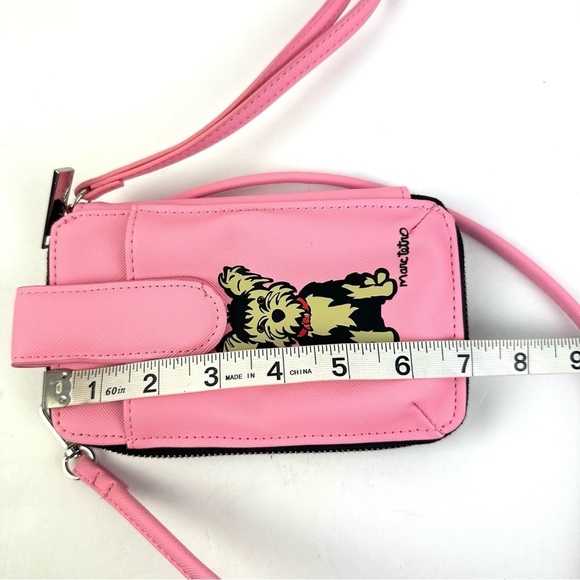 Marc Tetro Crossbody Wallet Pink Yorkshire Terrier Handbag Wristlet New - Picture 7 of 8